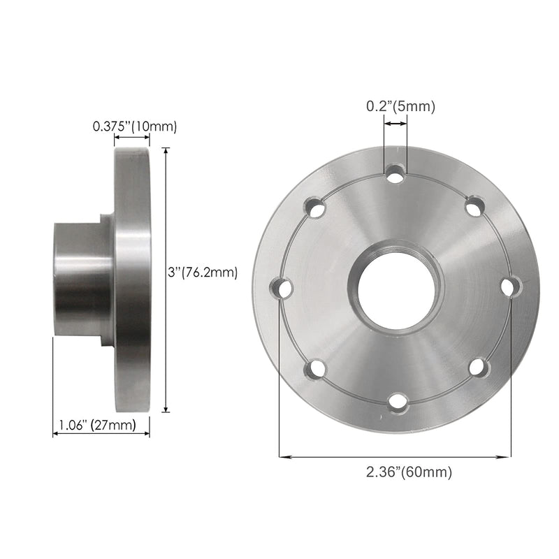 3" Wood Lathe Steel Faceplate Chucks, 1”-8TPI Thread Woodworking Accessories Tools 3 INCH