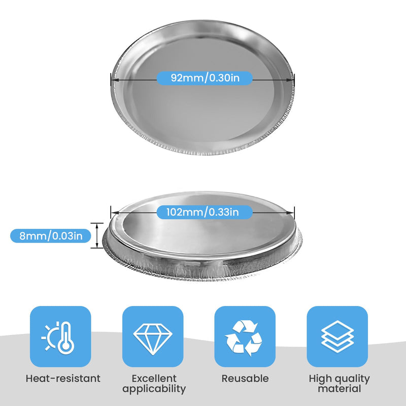 Aluminum Weighing Pans for Moisture Analyzers, 102mm High-Temp Resistant Sample Dishes (80 Pack)