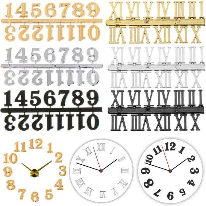 1 Set Black Clock Numerals Kit Clock Parts Digital Clock Numbers Roman Numerals Arabic Number for Replacement Repairing Clock Arabic Numerals Tools Home Improvement - NewNest Australia
