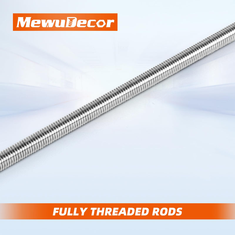M8-1.25 x 200mm Fully Threaded Rod, Long Threaded Screw, 304 Stainless Steel 18-8, Right Hand Threads, 2 PCS M8 x 200mm
