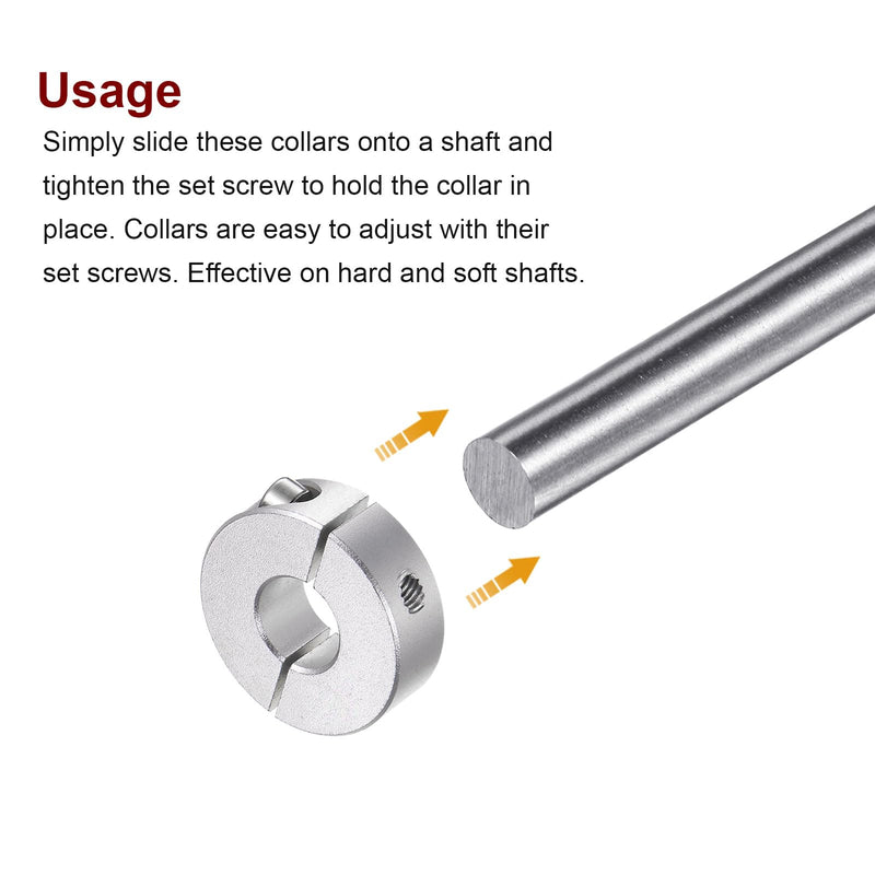 HARFINGTON 2pcs Double Split Shaft Collar for 12mm Shaft Set Screw Clamp-On Collars, 30mm OD, 10mm Width, for Stoppers, Position, Hold Timing Pulleys, Machine Tools, Industry, Anodization 12mm Bore