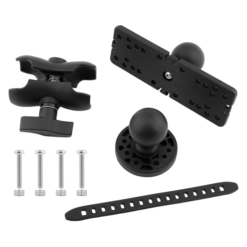 Fish Finder Mount Base, 360 Degree Swivel Marine Universal Electronic Mount, Ball Mount Fish Finder and Universal Mounting Plate for Marine Boat Kayak Pontoon Canoe black