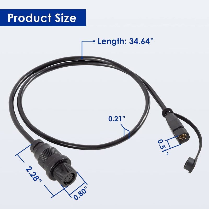 1852086 Replace for MKR-MDI-2 Adapter Cable, Fit for Humminbird Helix 7 G3 G3N G4 & G4N Fish Finder MEGA Down Imaging Adapter Cable, 30-Inch