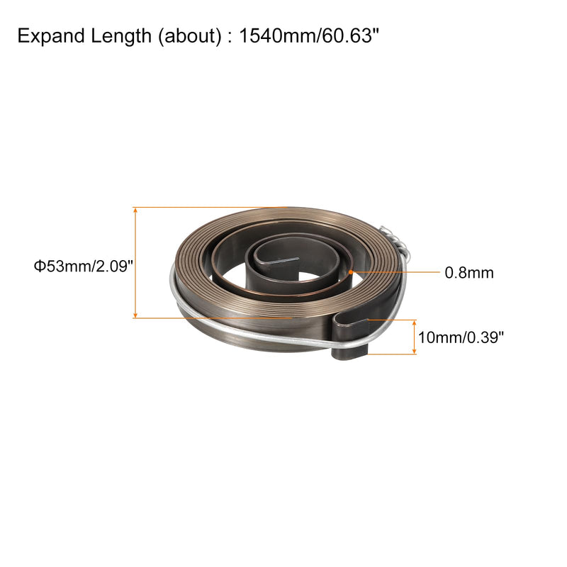 uxcell Drill Press Spring Drill Press Quill Feed Return Coil Spring Assembly Spring Steel Chemical Blackening Finish 1540mm Expand Long 53 x 10 x 0.8mm 2 Pcs 53 x 10 x 0.8mm - 1540mm Long