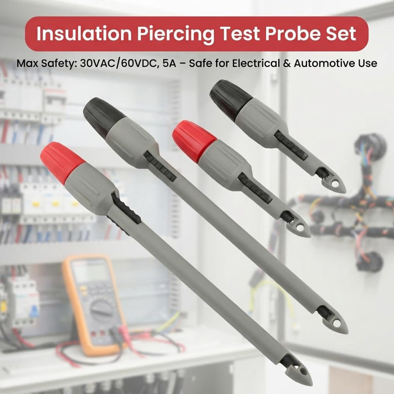 Wire Piercing Probe, 4 Pack Insulation Piercing Clip for Multimeter Voltage Testing, Automotive Circuit Diagnostic Tool, Multi Testers Needle Accessories