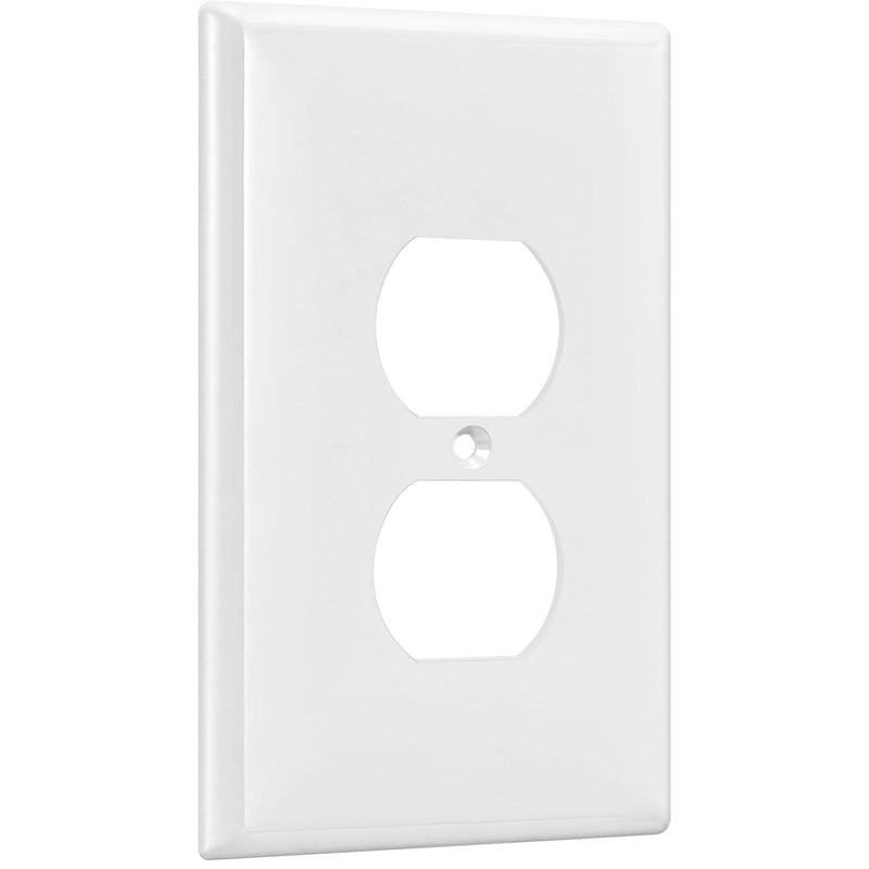 ENERLITES Duplex Receptacle Outlet Wall Plate, Jumbo Outlet Covers, Gloss Finish, Oversized 1-Gang 5.5" x 3.5", Polycarbonate Thermoplastic, 8821O-W, White Over-Size 1 Pack