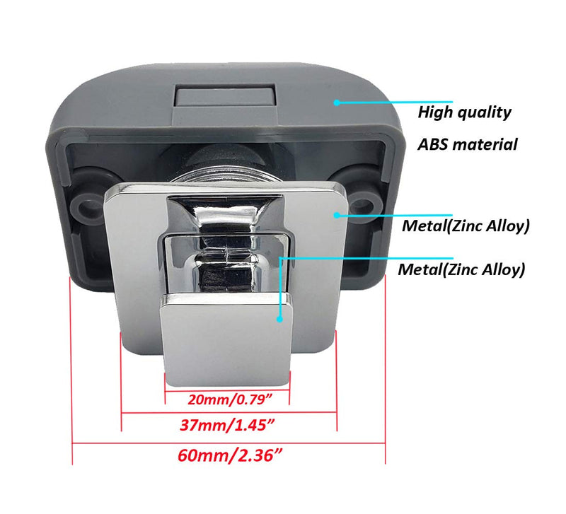 6 Packs PUROCEAN Metal Push Button Latch Square RV Push Button Catch (Chrome) Chrome