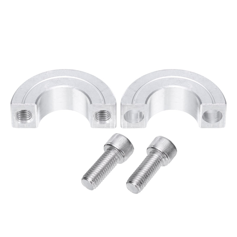 uxcell 2pcs Double Split Clamp-On Shaft Collar for 3/4" Shaft, Two-Piece Clamping Collar, 1-1/2" OD, 1/2" Thickness, Aluminum Alloy Set Screw Split Collar Clamp