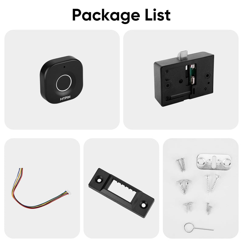 Bluetooth Fingerprint Cabinet Lock With Phone/Watch App Unlock, Smart Biometric Keyless Hidden File Drawer Wardrobe Lock, Child Safety Electric DIY Wooden Furniture Plastic