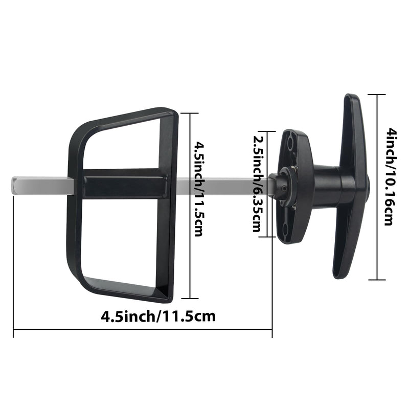 Shed Door Latch T-Handle Lock Kit with 5 Keys EFFIBUILD 4.5" Stem Storage Barn Shed Door Hardware Lock Set for Playhouses, Chicken Coops,Camper Black 4½ T-Handle Kit