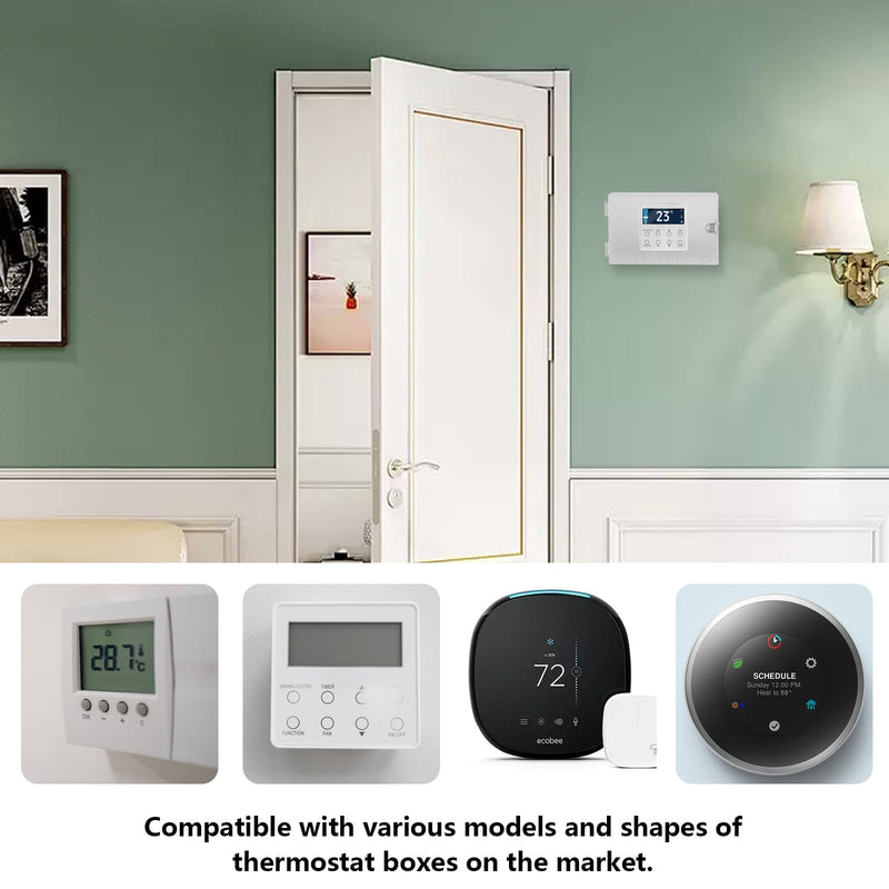 Baby proofing Thermostat Lock Box with Key,Clear Thermostat Lock Box Cover with Key,Thermostat Cover with Lock,Thermostat Guard for Thermostat on Wall 4"H x 5.9"W or Smaller,AC Lock Box Cover