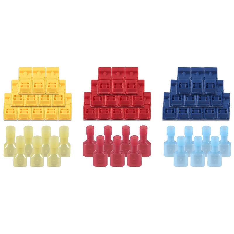 240Pcs/120 Pairs T Tap Wire Connectors 22-18 AWG Kit Quick Splice Wire Terminals T Tap Electrical Connectors Quick Wire Splice and Insulated Male Quick Disconnect Terminal Red RED 240