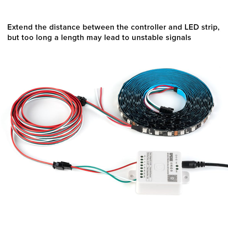 BTF-LIGHTING 5 Pcs/Pack 20AWG 3 Pin JST SM Male Female Plug LED Connector 6.56FT/2m Extension Cable for WS2812B WS2811 WS2814 SK6812 FCOB RGB CCT LED Strip Lights Solderless Controller Wire 6.56FT (2M)