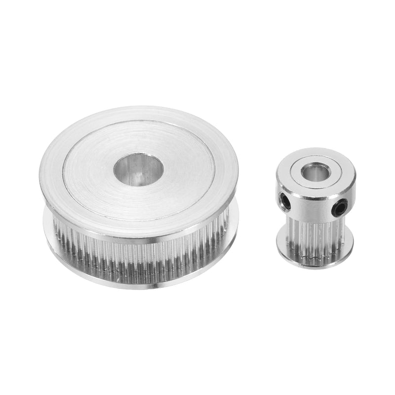 uxcell GT-2 Synchronous Wheel 20&60 Teeth 8&10mm Bore, Aluminum Alloy Timing Pulley Wheel with 1Pcs Length 200mm Width 10mm Belt for 3D Printer, CNC Machine (20-60T-8&10B-10)