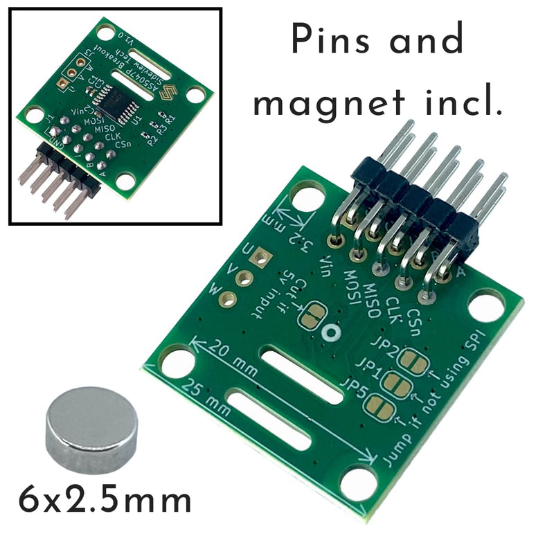 AS5047P Magnetic Rotary Position Sensor/Encoder Breakout Board Module, SPI/ABI/UVW Outputs, 3.3V 5V Arduino Compatible