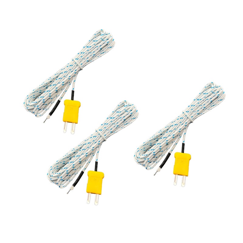 K Type Mini-Connector Thermocouple Temperature Probe Sensor K Type Thermocouple Wire Temperature Sensing Line Measure Range -40 to 400 Celsius, Compatible with TM902C/ TES1310 (1 Meter) 1 Meter