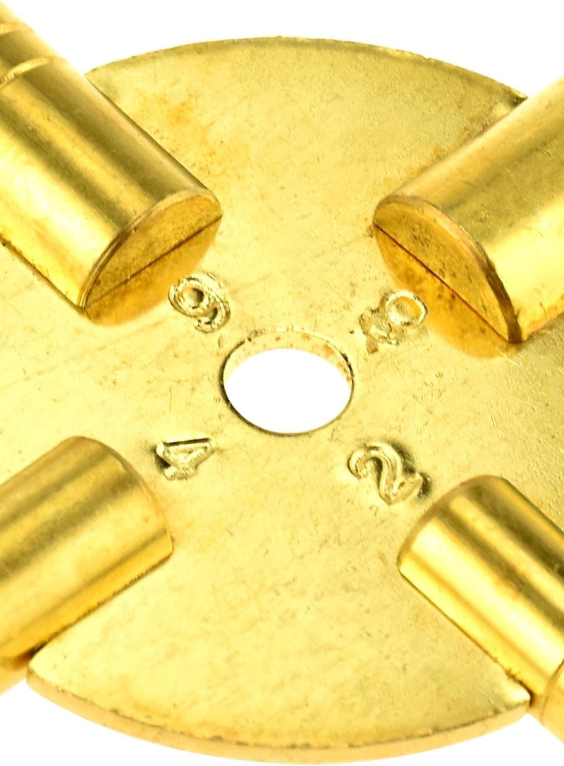 SE Universal 4 Prong Brass Clock Key for Winding Clocks, Odd and Even Numbers (2 PC.) - JT6336-2
