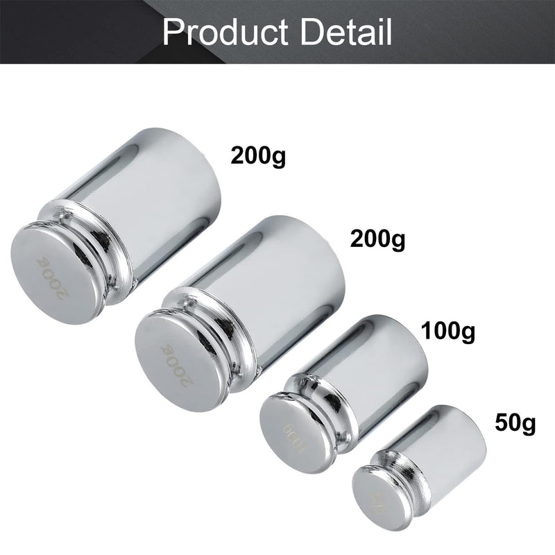 Utoolmart 4pcs Calibration Weight Set 200g 200g 100g 50g M1 Precision Grams Scale Weights Chrome Plated Steel for Digital Balance Scales - 550g in Total 1pcs 200g+100g+50g M1