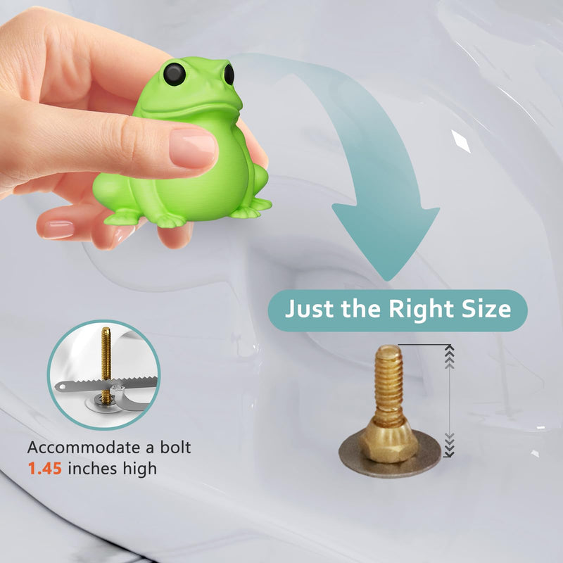 Toilet Bolt Caps Decorative Glow in The Dark- 2PCs Frog Toilet Bowl Bolt Covers Luminous Green PLA Cute Bathroom Decor Accessories Rust Prevention