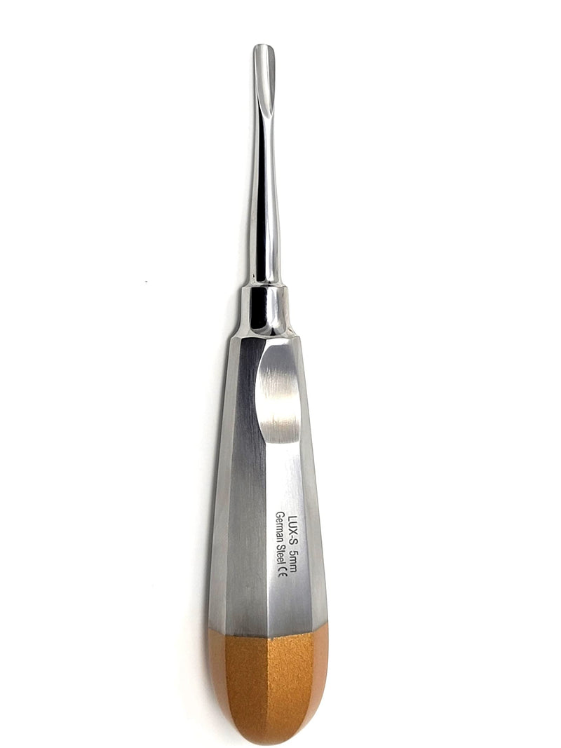 Dental Luxating Elevator Straight 5mm, Gold Handle, Stainless Steel 5mm Straight