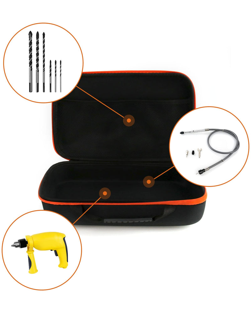 QWORK Hard Storage Tools Case Replacement, for Store Electric drill and Tool Sharpeners, 33x22.5x9cm, Case Only 1 Pack