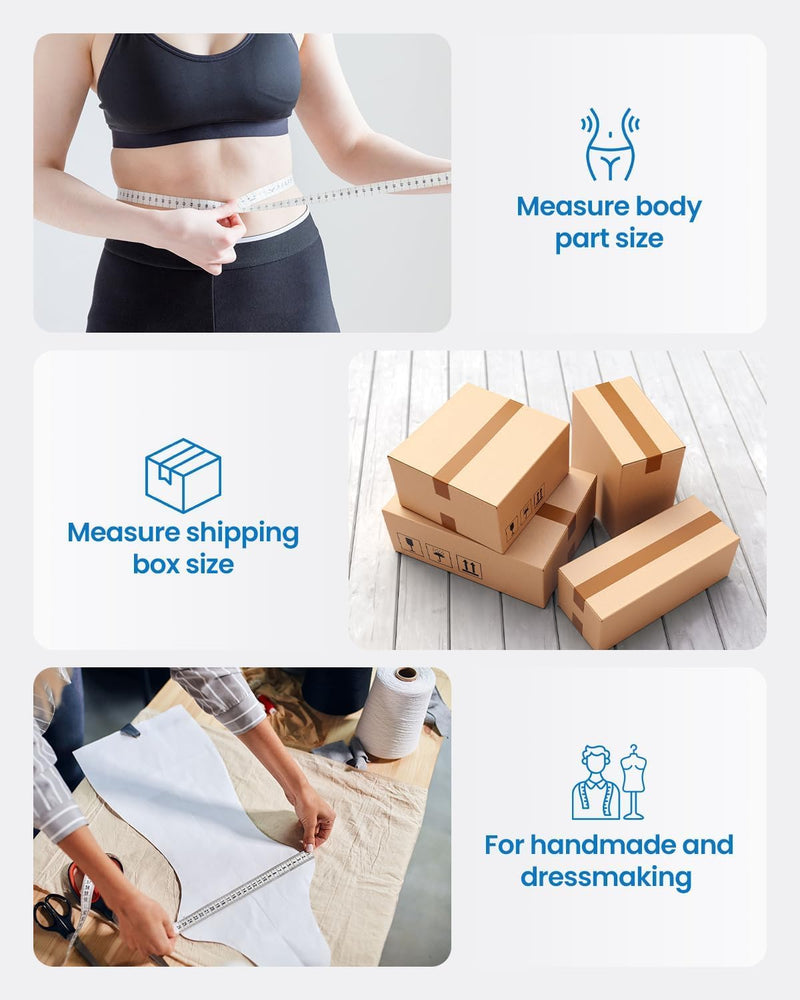 Fitdays Smart Body Tape Measure, Body Measurement Tape Measure, LED HD Full Screen Monitoring Body Fat Tool for Fitness Shaping and Weight Loss Fitdays APP (Black) Black