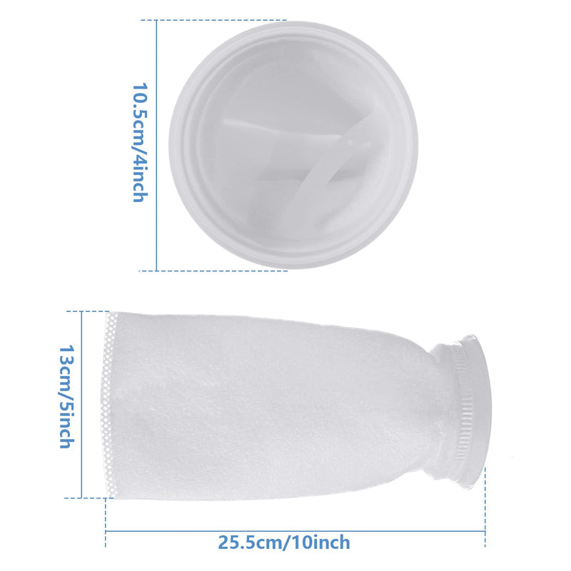 16 Pack 4" x 9" Filter Socks 4 Inch Ring by 9 Inch Long 200 Micron Filter Bag, Felt Filter Sock for Aquarium, Industry, Chemical, Water Liquid Filter Bags