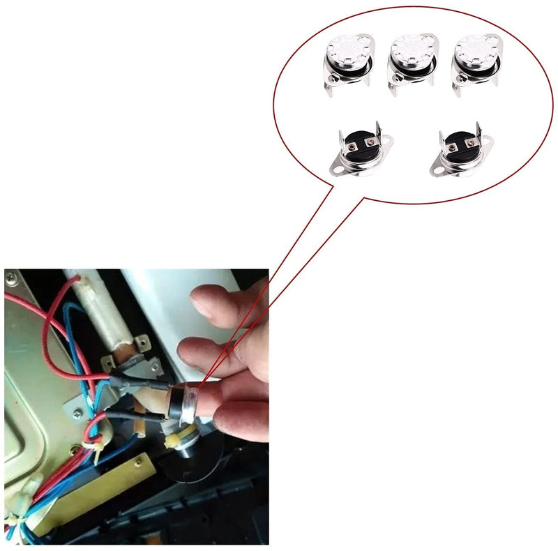 Fielect 5Pcs KSD301 Thermostat 70°C/158°F Normally Closed N.C Snap Disc Limit Control Switch Microwave Thermostat Thermal Switch 70c 5pcs