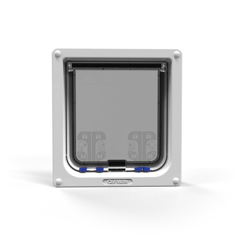 Cat Mate 4-Way-Locking Large Cat Flap (221) - Secure Lockable Door for Large Cats and Small Dogs, Easy to Install and Use, for UPVC/Metal, Wall and Wood, White White Cat Flap