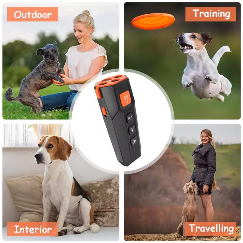 Marjina Dog Bark Deterrent Device – Most Powerful Anti Barking Device for Dogs, Indoor Bark Stopper, Dog Whistle to Stop Barking, Humane Dog Training Tool (Rechargeable)