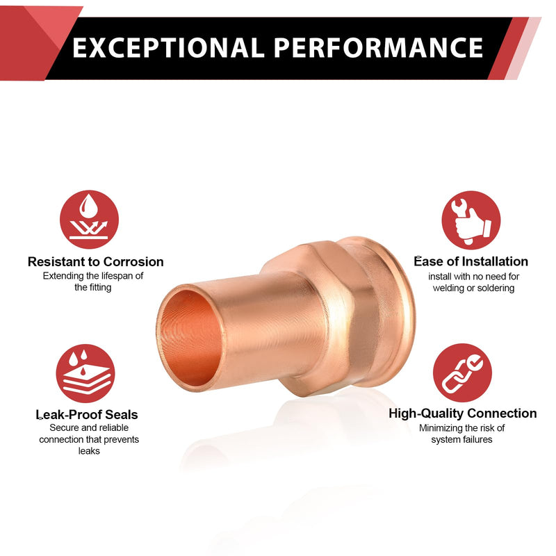 5Pcs EFIELD 3/4"FTG x 3/4"Copper Female NPT Street Adapter(PRESS057-5) 3/4-inch