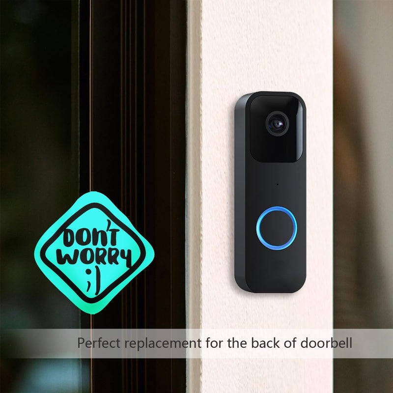Blink Doorbell Backplate, Blink Doorbell Mount, Upgrade 2 Holes Metal Tab Blink Doorbell Backplate Replacement, Blink Doorbell Accessories, Mounting Plate with Blink Key Replacement black