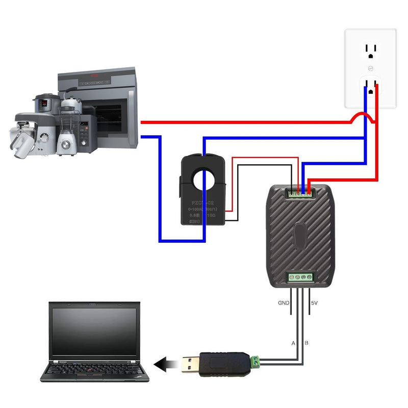 1PCS PEACEFAIR PZEM-017 DC Voltage Current Power Energy Consumption Meter Communication Module, 50A 100A 200A 300A Measurement Range, UART to RS485 Interface(PZEM-017+100A+USB) PZEM-017+100A+USB