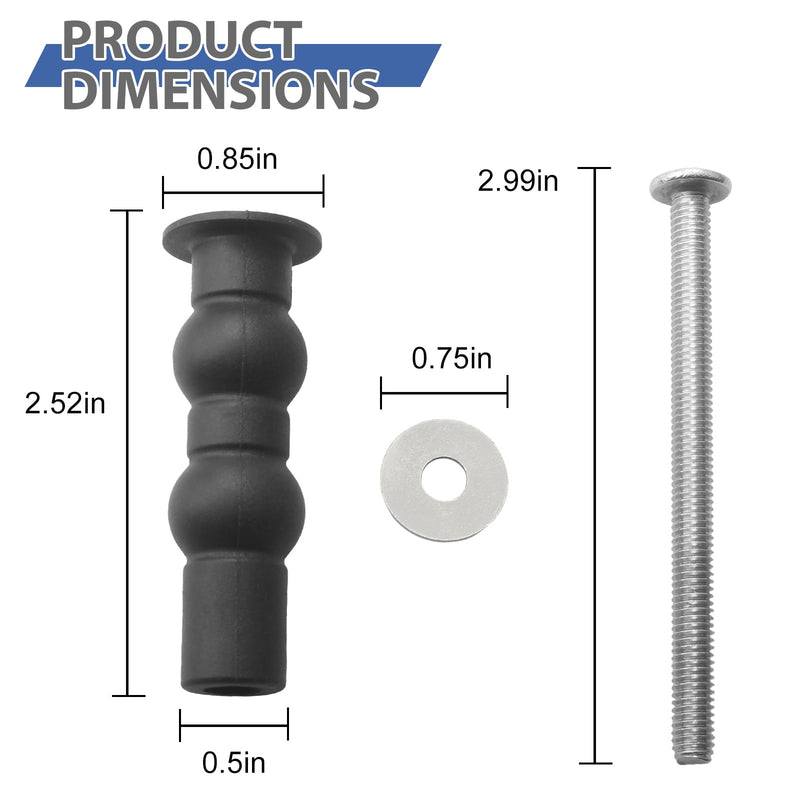 THU651N Toilet Seat Bolts Replacement for TOTO Toilet Parts Replacement for TOTO Toilet Seat Hinge Screw Kit,Toilet Lid Screws Universal Rubber Expansion Seat Cover Screws-4Pack