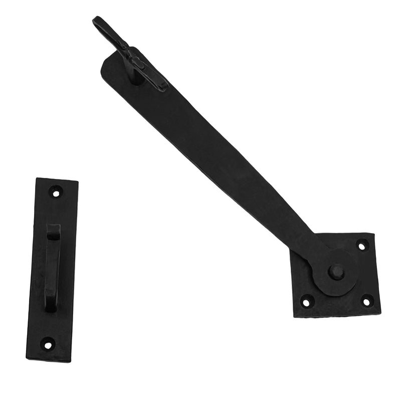 Hand Forged Iron Gate Latch, Drop Latch Oil Black- Flip Latch