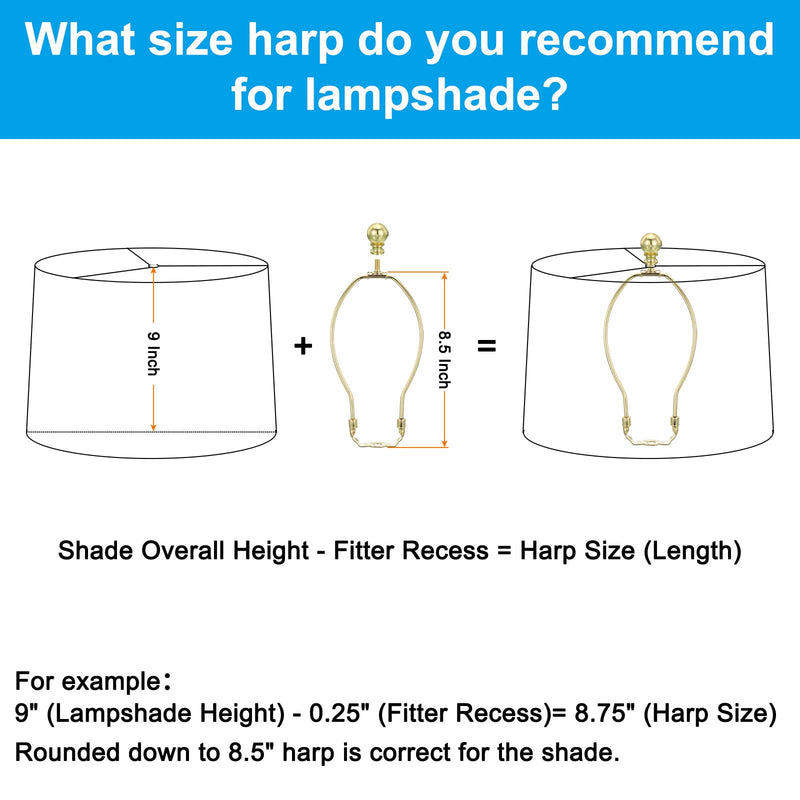 PATIKIL 8 Inch Lamp Harp Kit with Finial, 2 Set Detachable Lamp Shade Bracket Holder, DIY Lighting Accessories for Table Lamps Floor Lamps, Gold Tone