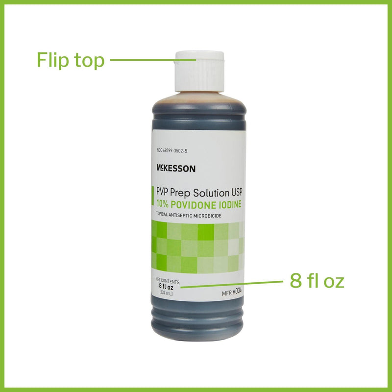McKesson PVP Prep Solution USP, 10% Povidone-Iodine, 8 oz, 1 Count 8 Fl Oz (Pack of 1)