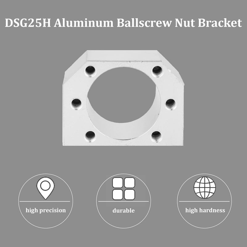 Ballscrew Nut Housing for SFU 2505 / SFU 2510, DSG25H Ball Screw Nut Housing Seat Mount Bracket Holder Base for CNC Router Milling Drilling