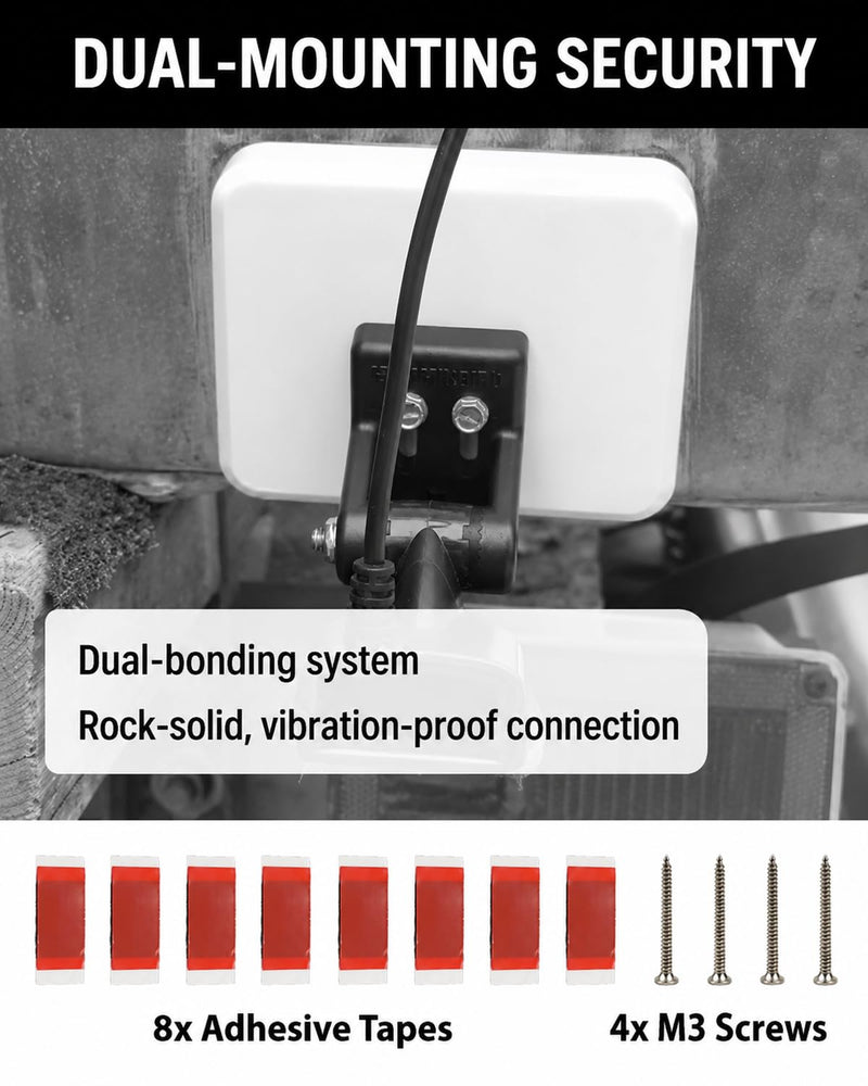 2 Pack Boat Transducer Mounting Boards, White, 4.5x3.5x0.75 in | Includes 8 adhesive tapes and 4 screws; compact transom saver for kayaks, jet skis, fish finder and sonar setups