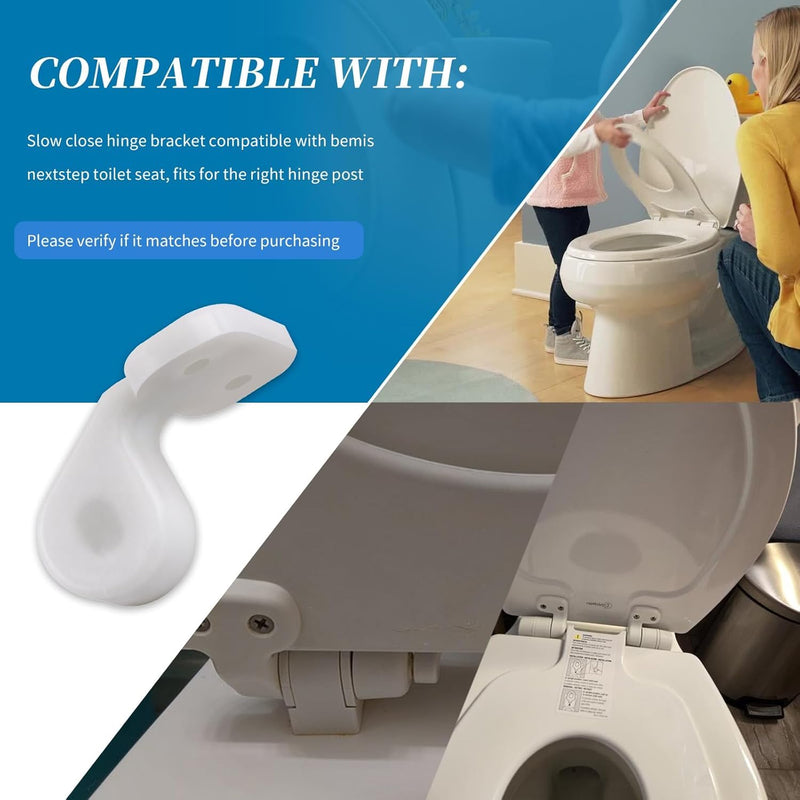 Replacement for Bemis Toilet seat Hinges Replacement Compatible with Bemis/NextStep2 2-Pack Universal Bracket, Easy No-Tool Installation, Durable Mounting Bolts for Secure Fit