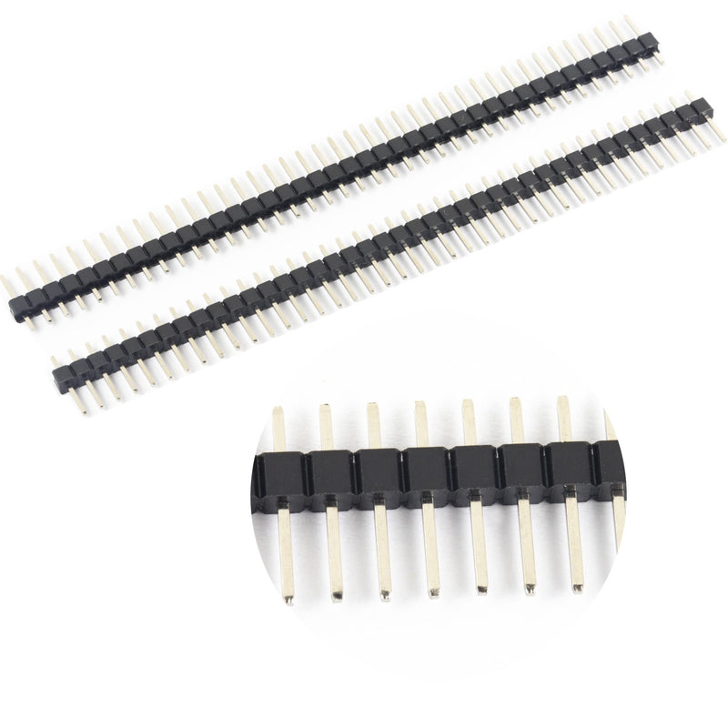 10pcs Break Away Strip Headers 1x40 40 Pin Headers Male 2.54mm Single Row Straight Needle Connector (11mm)