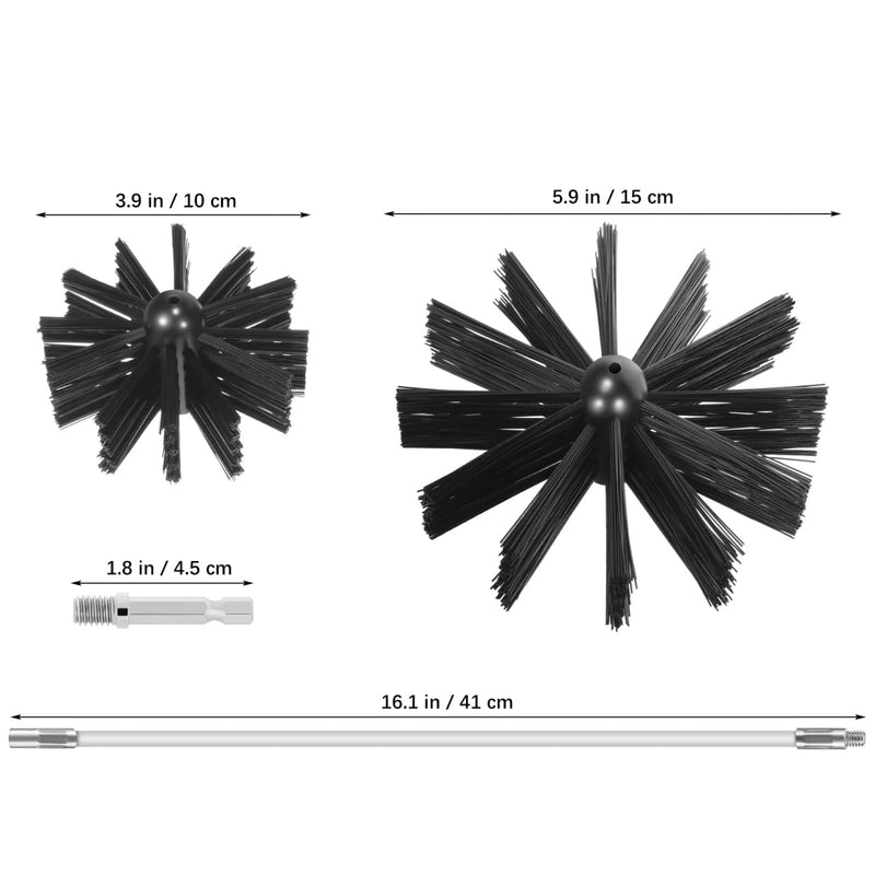 DOITOOL 20 Feet Chimney Sweep Kit, Flexible Rods and 4"/6" Wire Brush Heads