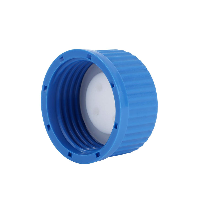 Blue GL45 4-Port Safety Filling Cap with Four Holes for Glass Bottles, 1/8 Inch OD Tubing, Complete Kit (Case of 4)