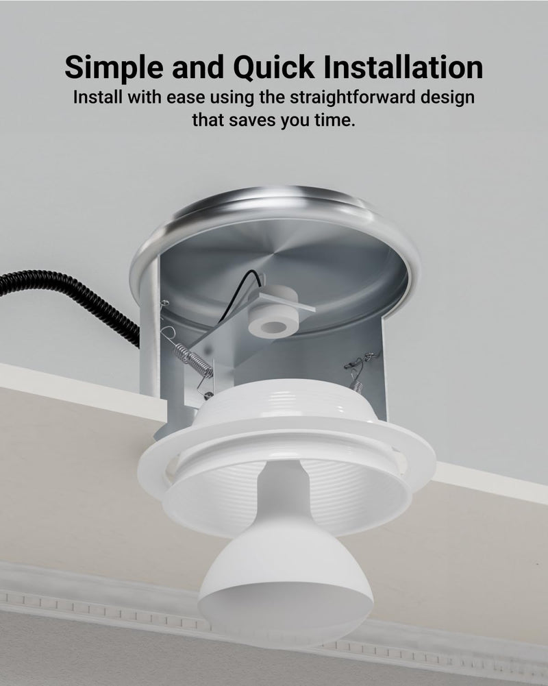 Sunco 12 Pack 6 Inch Ceiling Can Light Trim, Step Baffle with Detachable Ring, White Recessed Light Trim