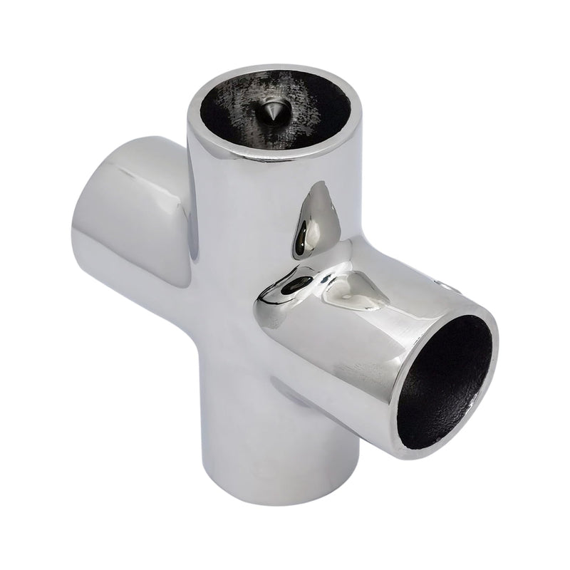 Marine Grade Heavy Duty Stainless Steel 316 Cast Boat Hand Rail Fitting 4 Way Cross Tube Pipe Connector Tee Joint 7/8IN OR 1IN