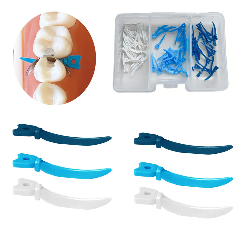 Disposable Dental Plastic Wedge, Dental Curved Matrix Wedges with Hole, Dental Fixing Wedge for Tooth Restoration (Small 40Pcs) Small 40Pcs