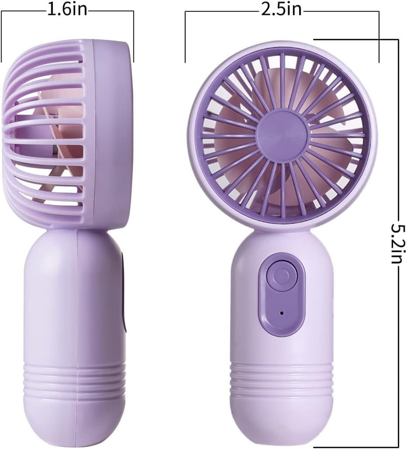 Mini Portable Fan 6 Pack, Cute Handheld Battery Operated Lightweight Personal Fan With 3 Speeds and USB Rechargeable Eyelash Design for Stylish Girl Kids Women Men Office Outdoor Travel Camping Black & Pink*2 & White & Purple & Blue