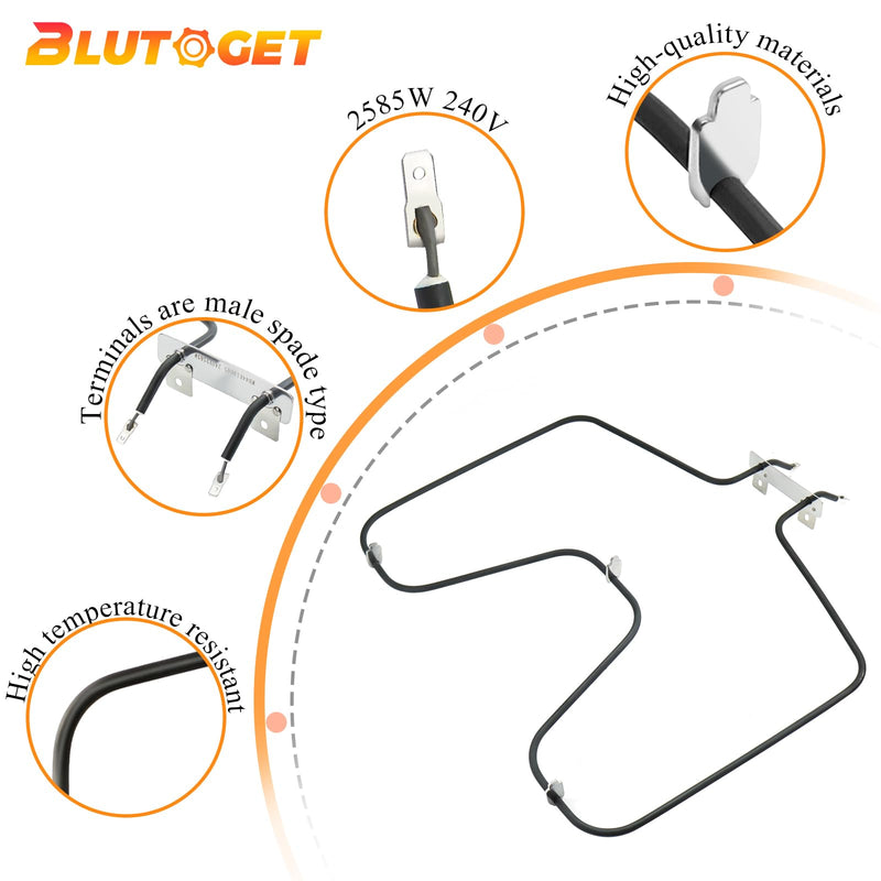 WB44K10005 WB44K10001 Oven Bake Element by Blutoget- PS249238 Fit for GE Hotpoint Americana Oven RBS360DM4BB RB526h3WW, RB757BH1WH, RB787WH1WW, RBS160DM4WW-Replaces PS249238, AP2030964, PD00001066