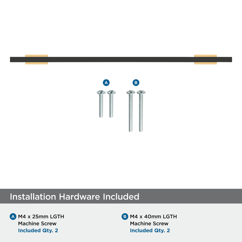 Amerock Urbanite 8-13/16 inch (224 mm) Center-to-Center Champagne Bronze/Matte Black Cabinet Pull, BP77822CZMB