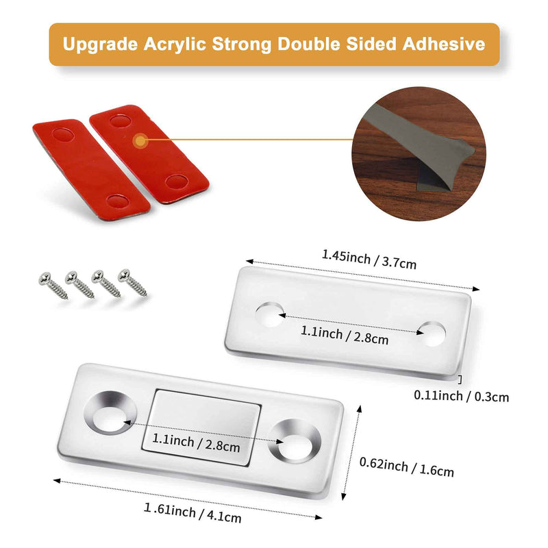 Cabinet Magnetic Catch 6 Pack Ultra Thin Cabinet Door Magnetic Catch with Screws Drawer Magnet Latch Magnetic Closures for Sliding Door Closure Kitchen Closet Closer
